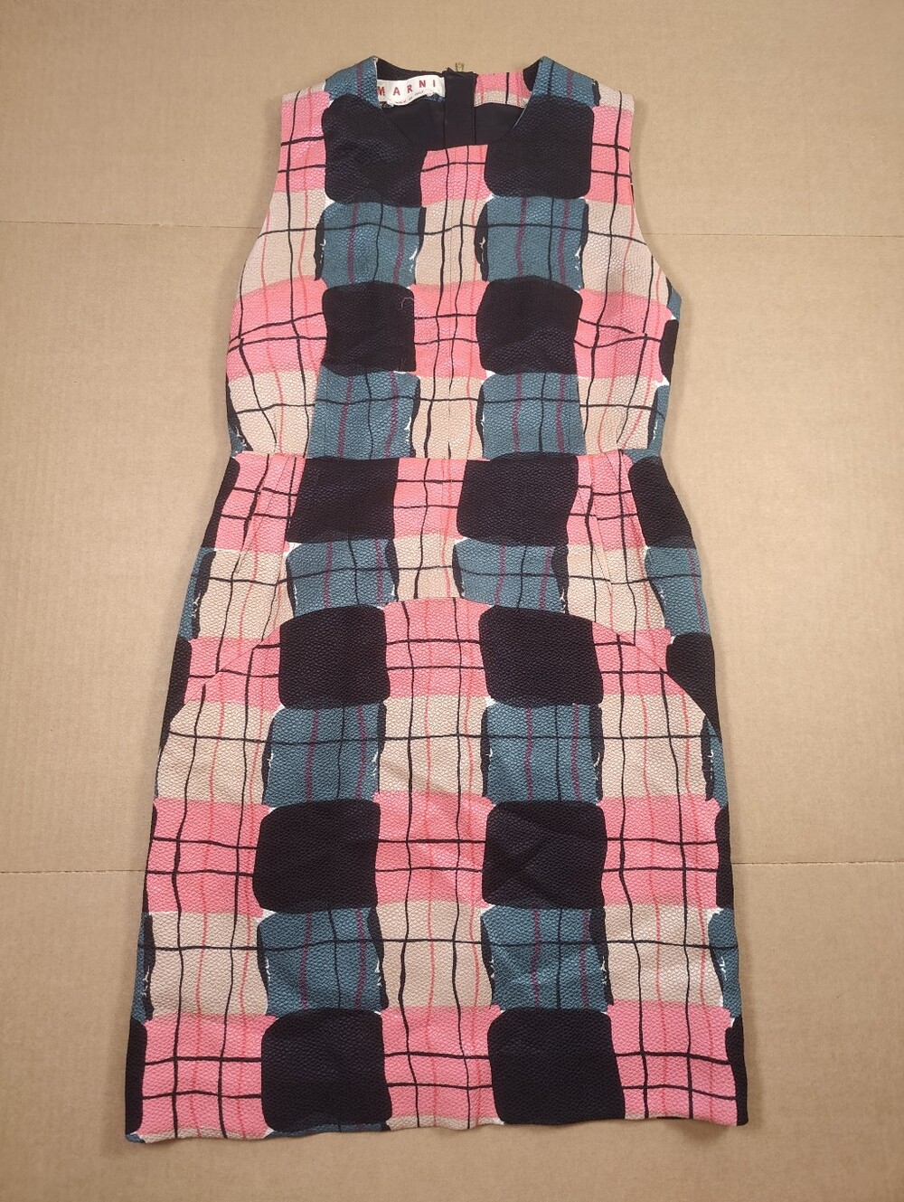 Marni Dress Black Pink Colorblock Wool Silk Dress Sz EU42 (US 10) Made In Italy